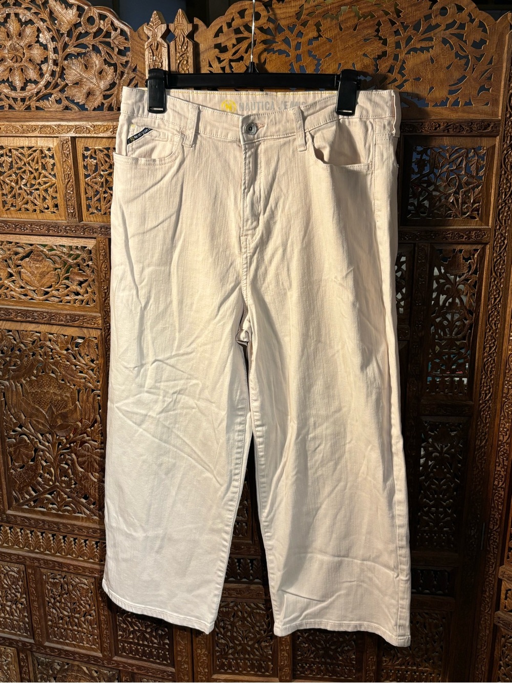 Nautica Women's Cream Wide-Leg Jeans